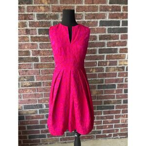 NWT Carmen Marc Valvo dress - red - pink - floral - sleeveless - size 2